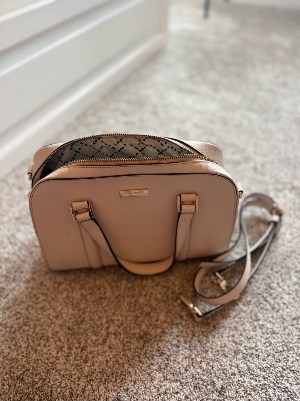 kate spade blush dome satchel with detachable strap